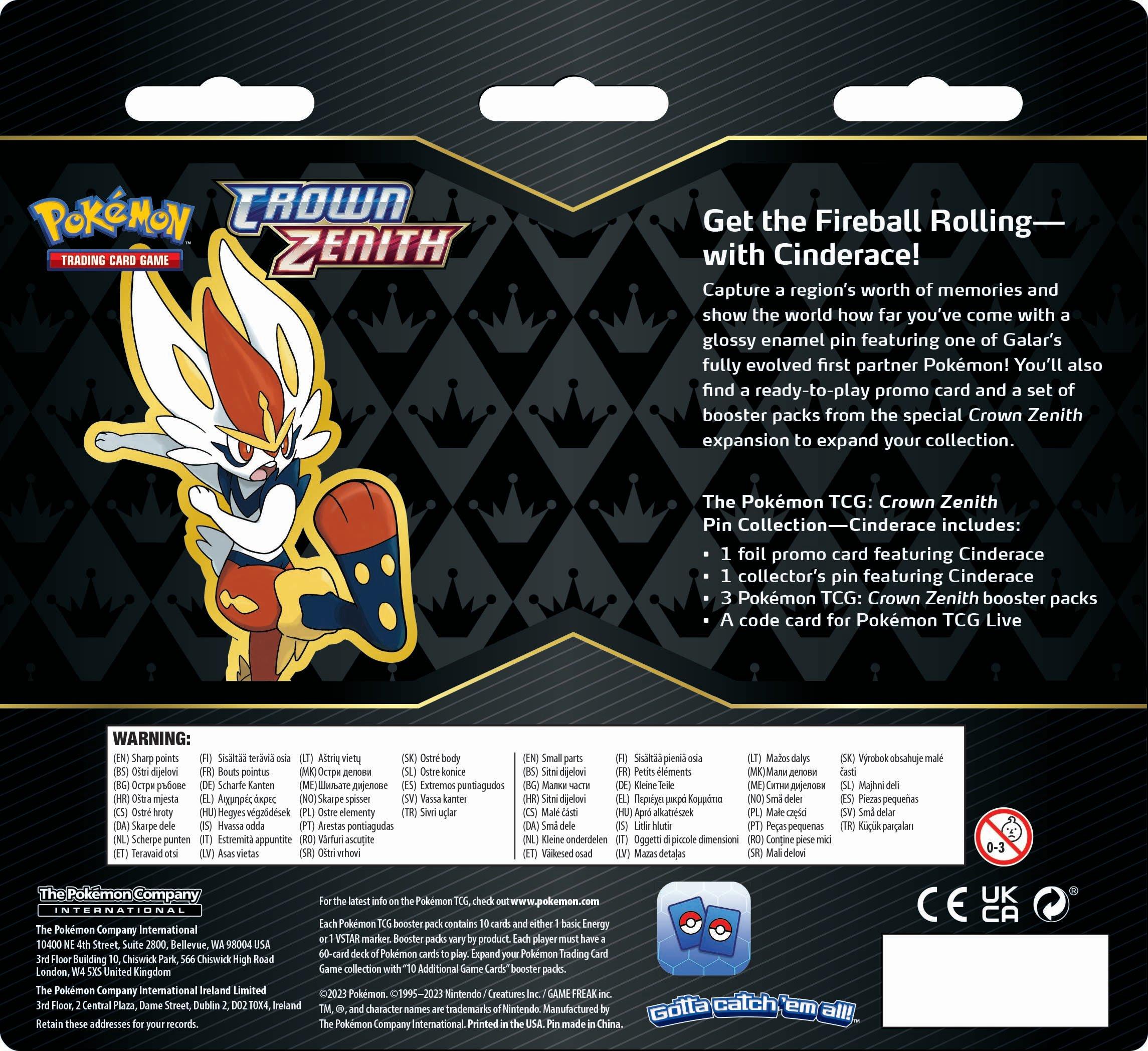 Pokemon Trading Card Game: Crown Zenith Pin Collection (Styles May Vary