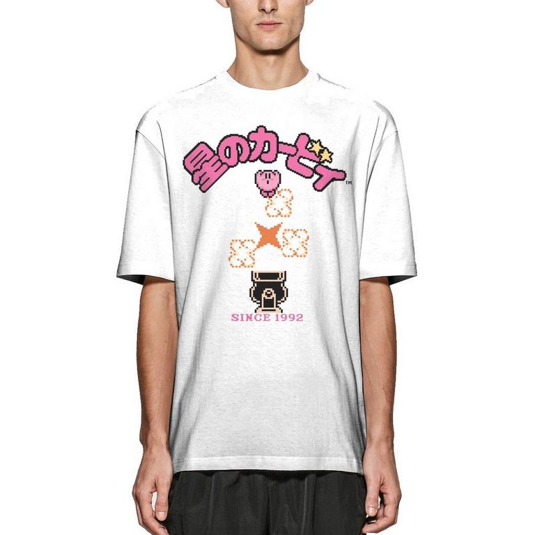 Kirby 8-bit Cannon Art White Unisex Short Sleeve Cotton T-Shirt