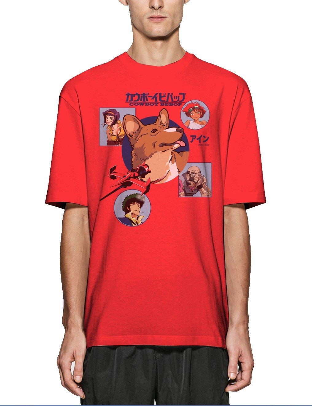 Cowboy Bebop Ein and Friends Red Unisex Short Sleeve Cotton T-Shirt |  GameStop