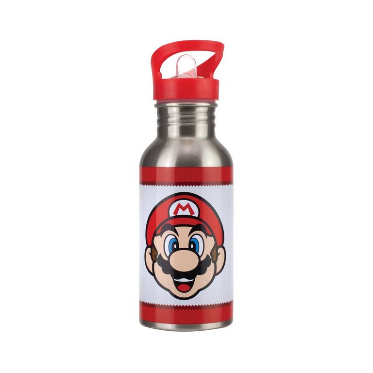 Super Mario Bros Red Plastic Water Bottle 20 oz