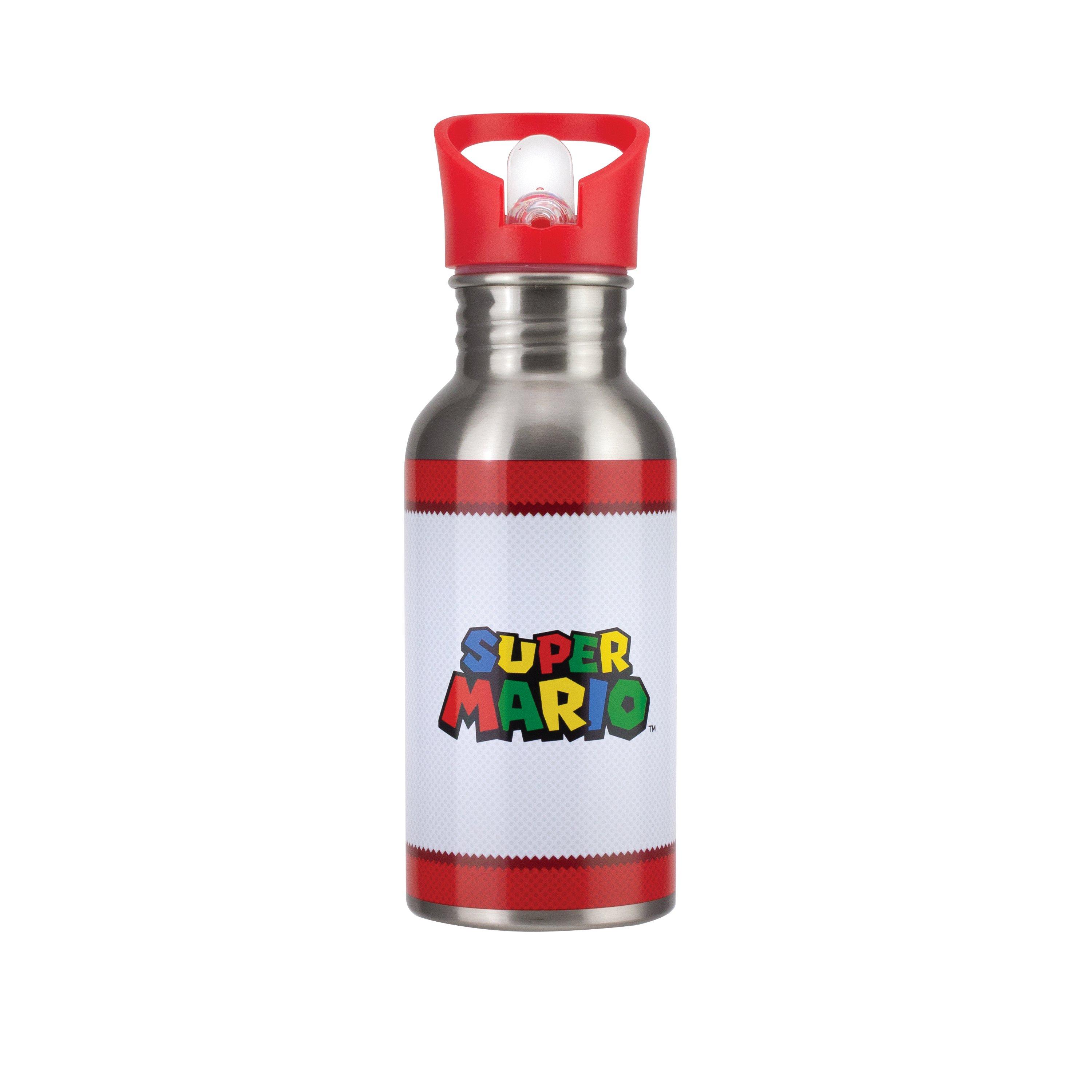 Super Mario Metal Water Bottle with Straw