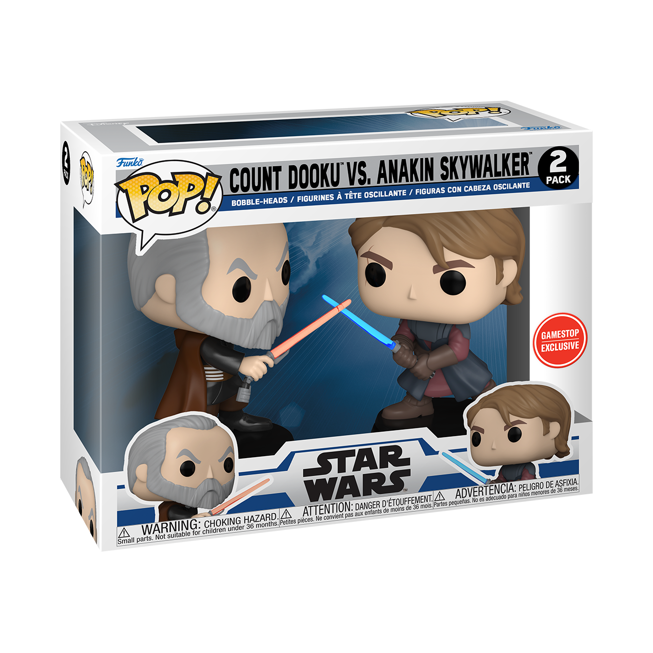 Funko POP! Star Wars: Clone Wars Count Dooku and Anakin Skywalker 