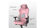 DXRacer PC Gaming Chair PU Leather 275lb with Headrest Built-in Lumbar Support 4D Armrest, Craft Pro Series - Hello Cat, Pink