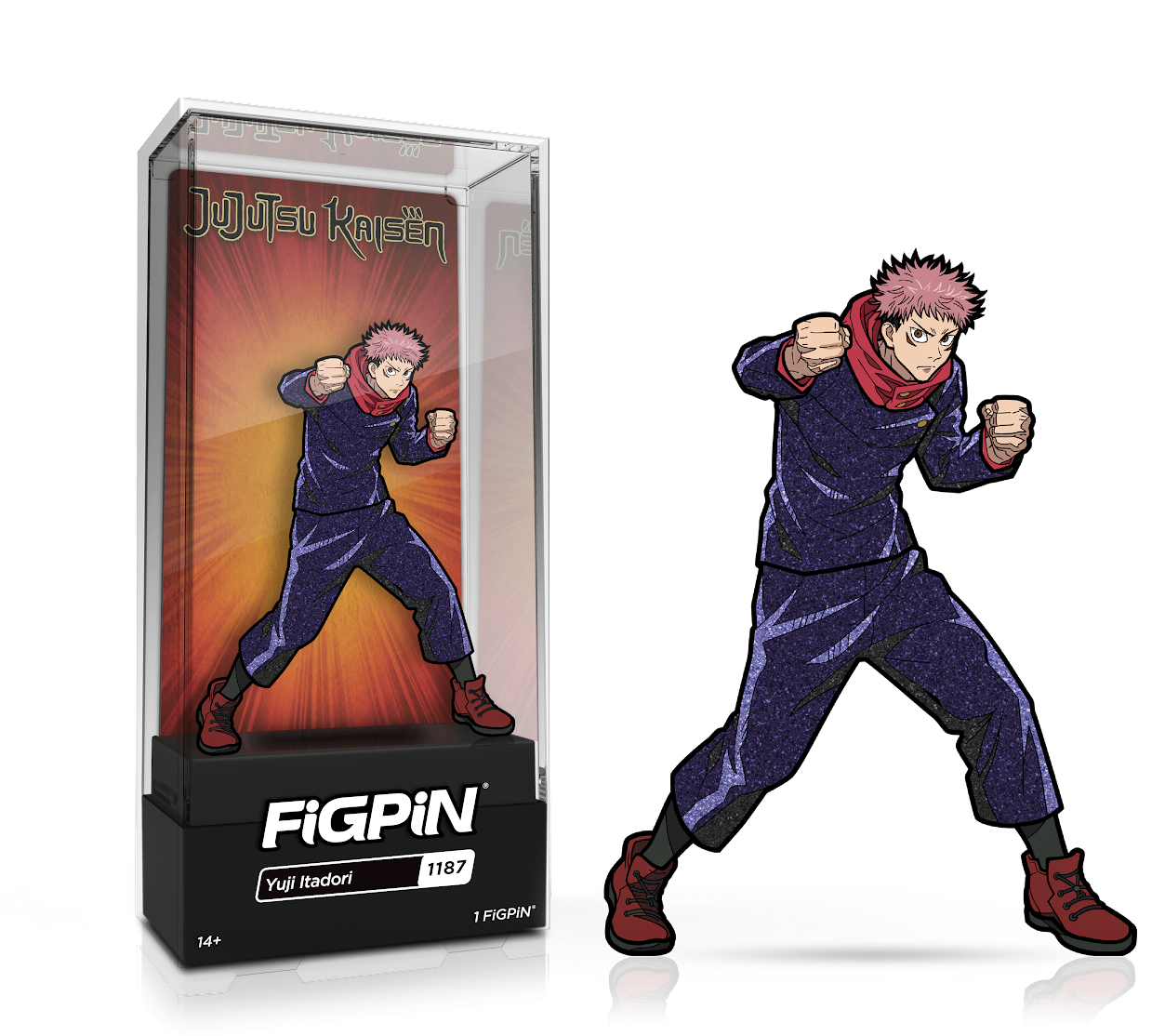 FiGPiN Jujutsu Kaisen Yuji Itadori Collectilbe Enamel Pin - Glitter Variant Exclusive