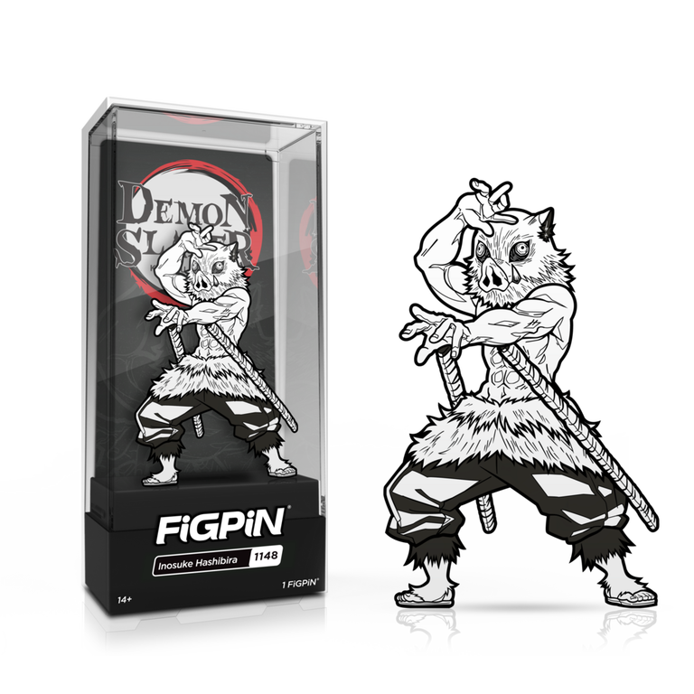 FiGPiN Demon Slayer: Kimetsu no Yaiba Inosuke Hashibira 3-in Collectible Enamel Pin Black and White Variant Exclusive