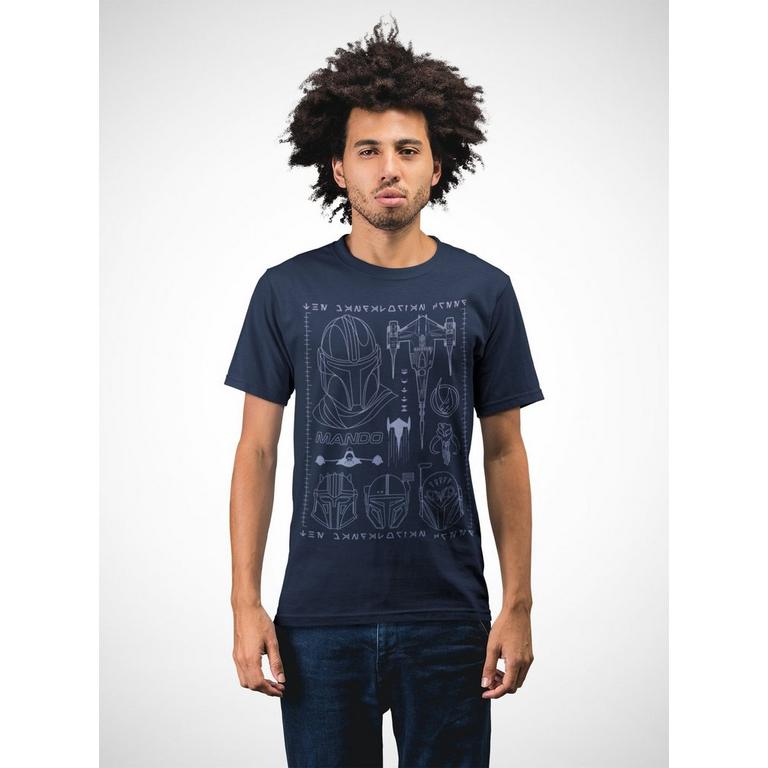 Geeknet Star Wars: The Mandalorian Season 3 The Mandalorian Grid T-shirt GameStop Exclusive