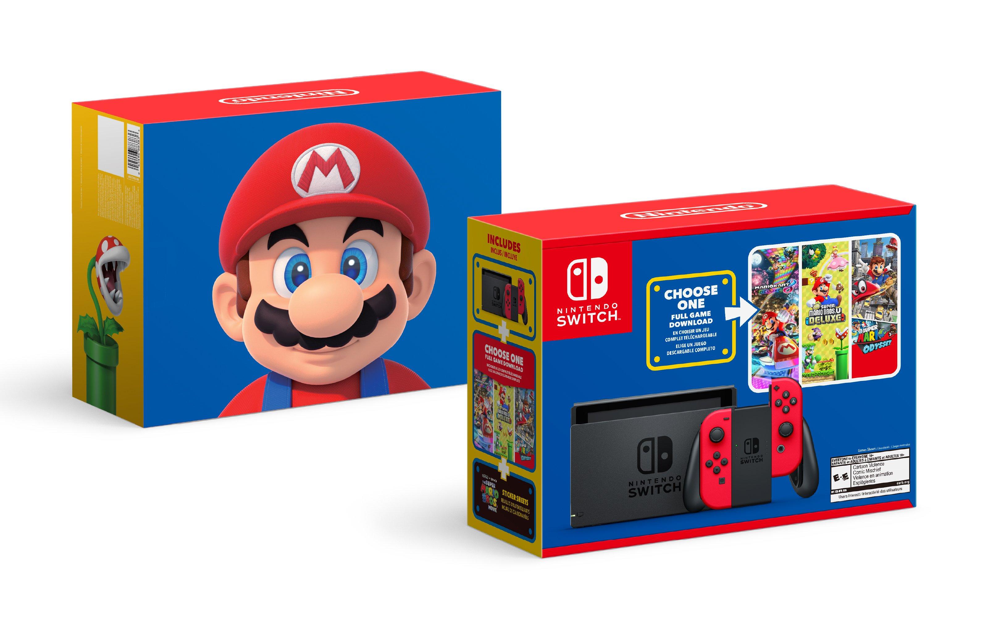 nintendo switch bundle with mario red joy