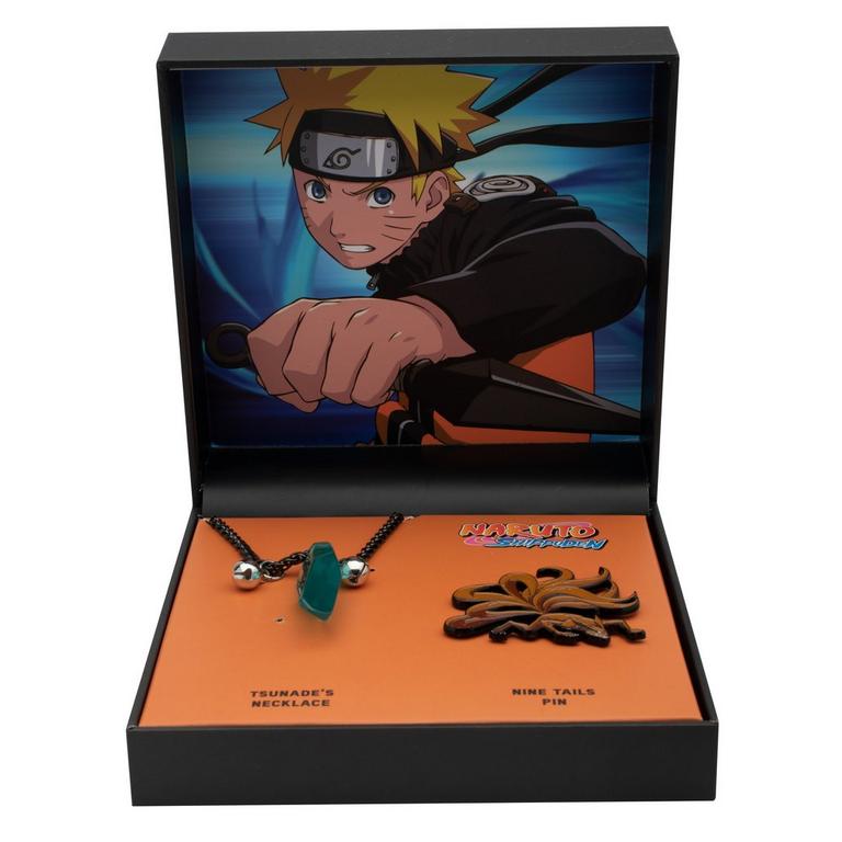 Naruto First Hokage Necklace With Nine Tail Pin Set