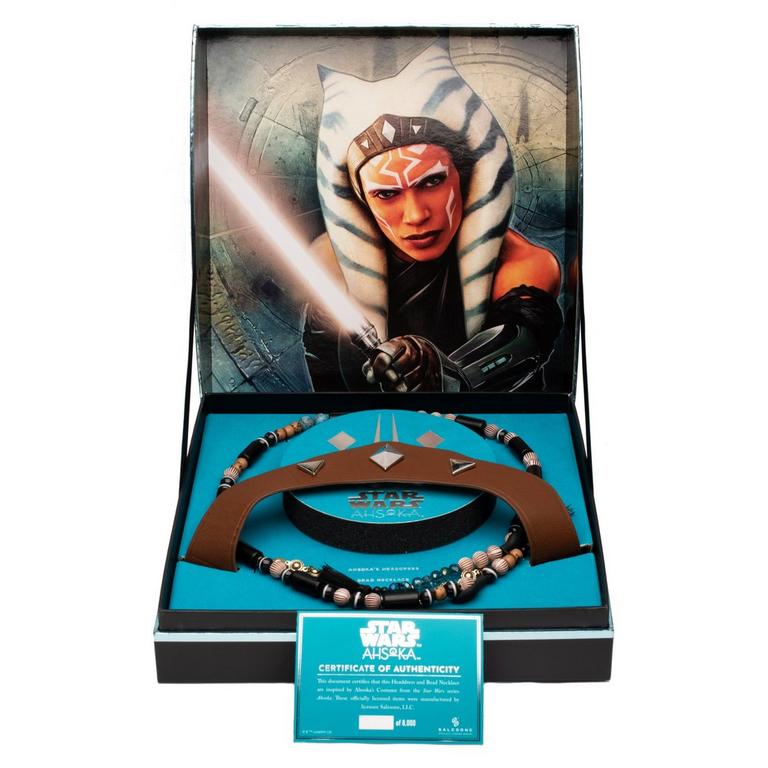 Star Wars Ahsoka Faux Leather Crown with Elastic Strap and Replica Bead Chain Necklace Set (GameStop Exclusive)