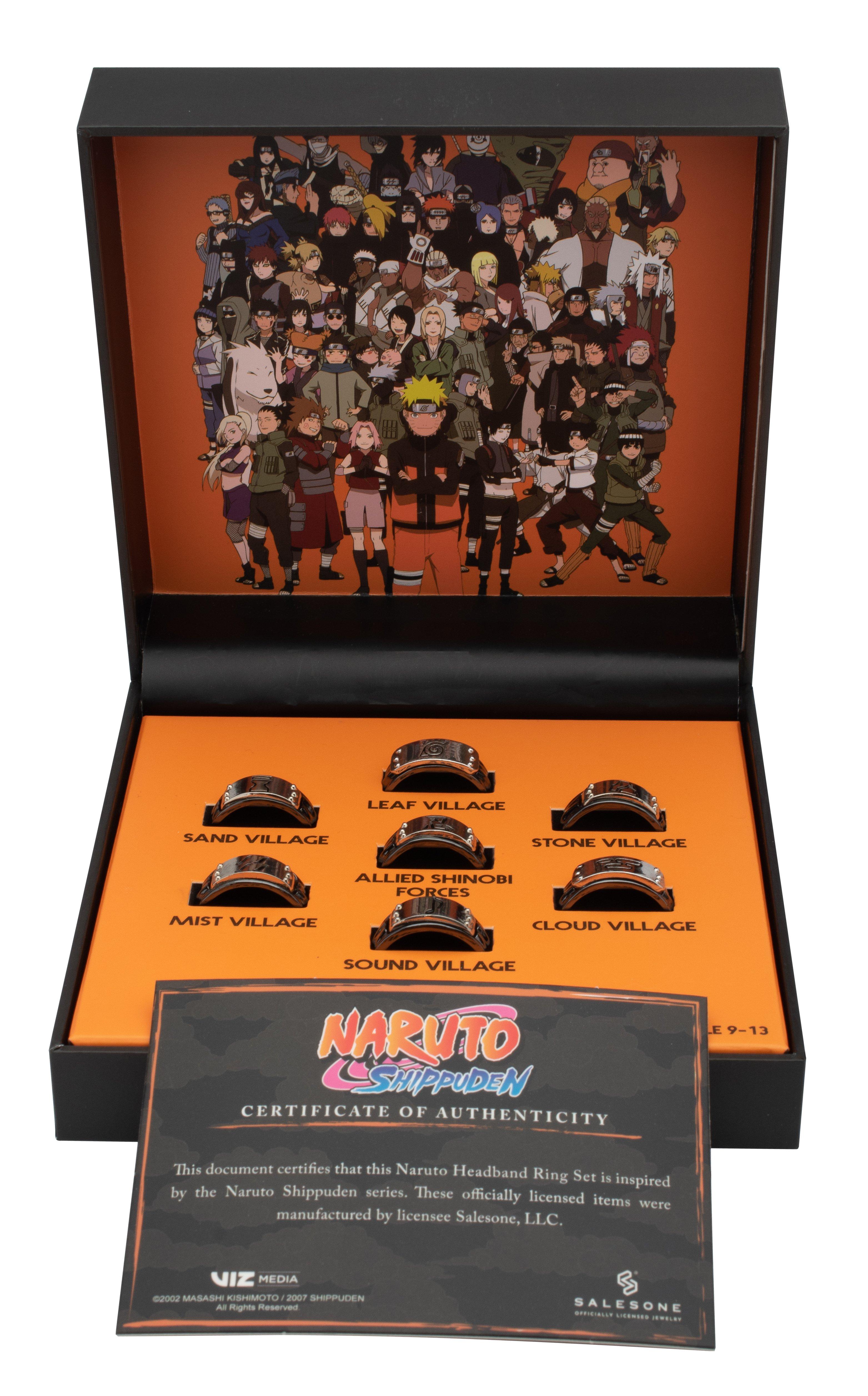 Naruto Shinobi Headband Ring Set Collector's Box GameStop Exclusive