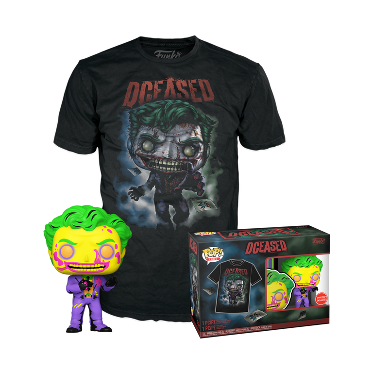 Funko POP! and Tee: DC Joker 4.15-in Vinyl Figure and Unisex