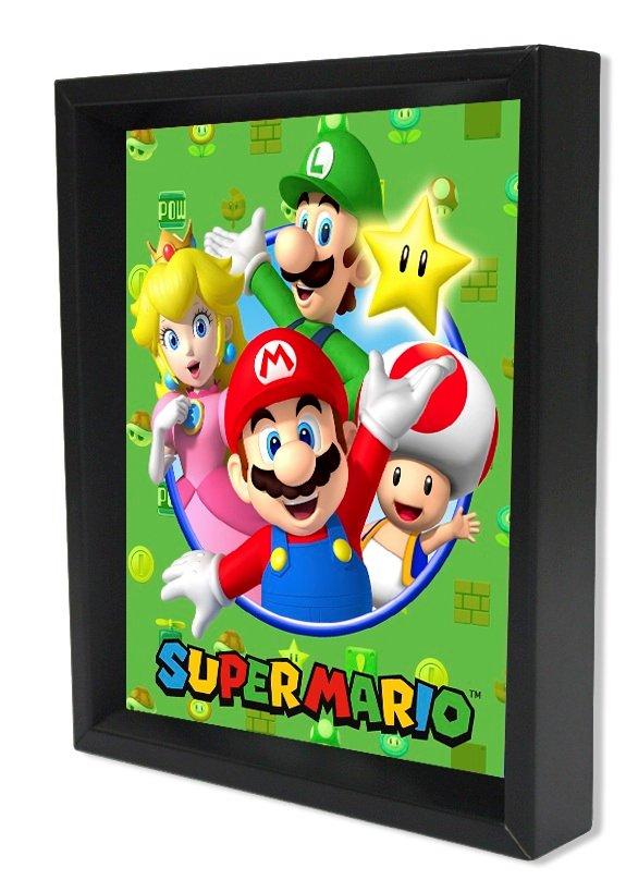 Super Mario - Mario, Luigi, Peach, and Toad 9-in x 11-in 3D