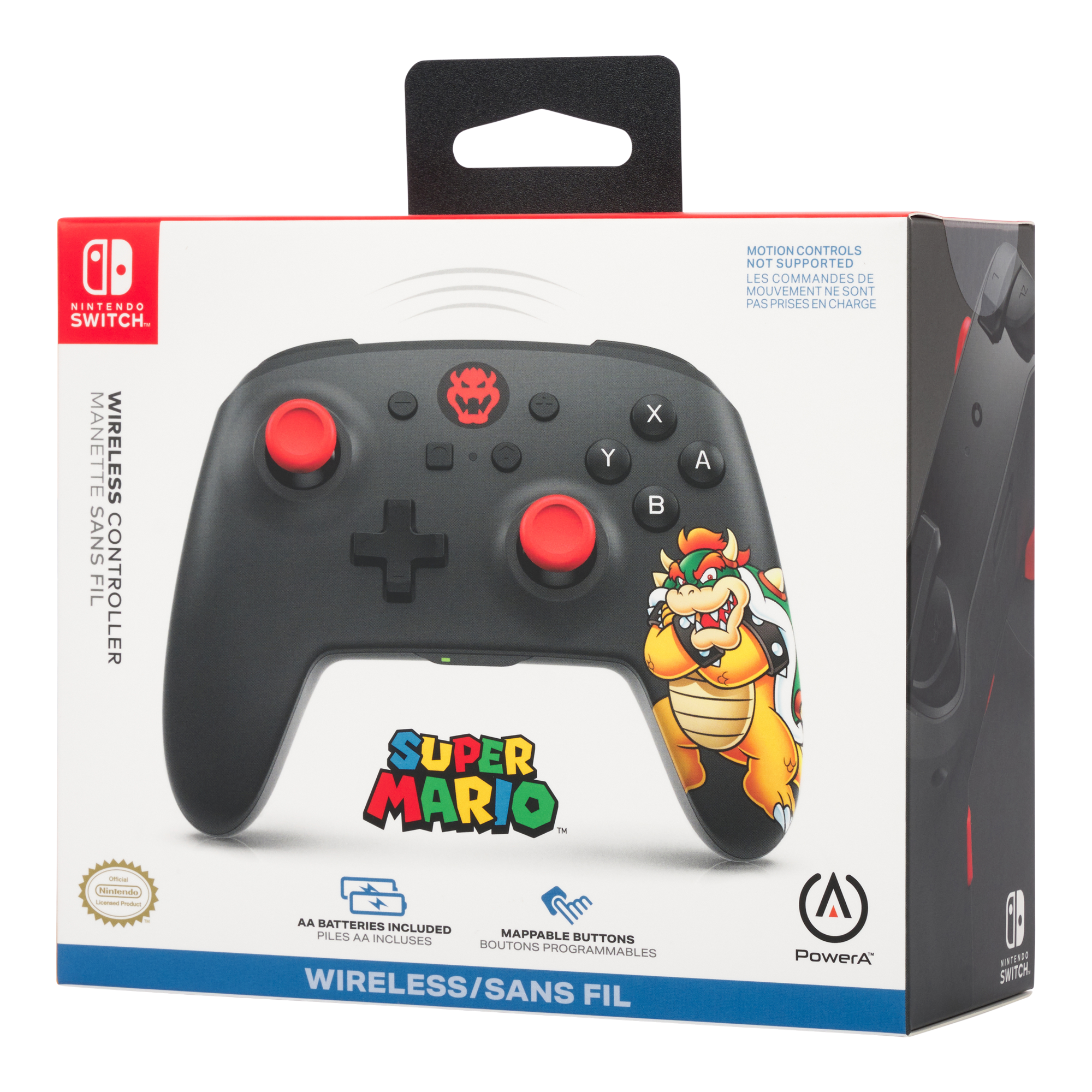 PowerA Wireless Nintendo Switch Controller - Mario Joy, AA Battery Powered  (Battery Included), Pro Controller for Switch, Advanced Gaming Buttons