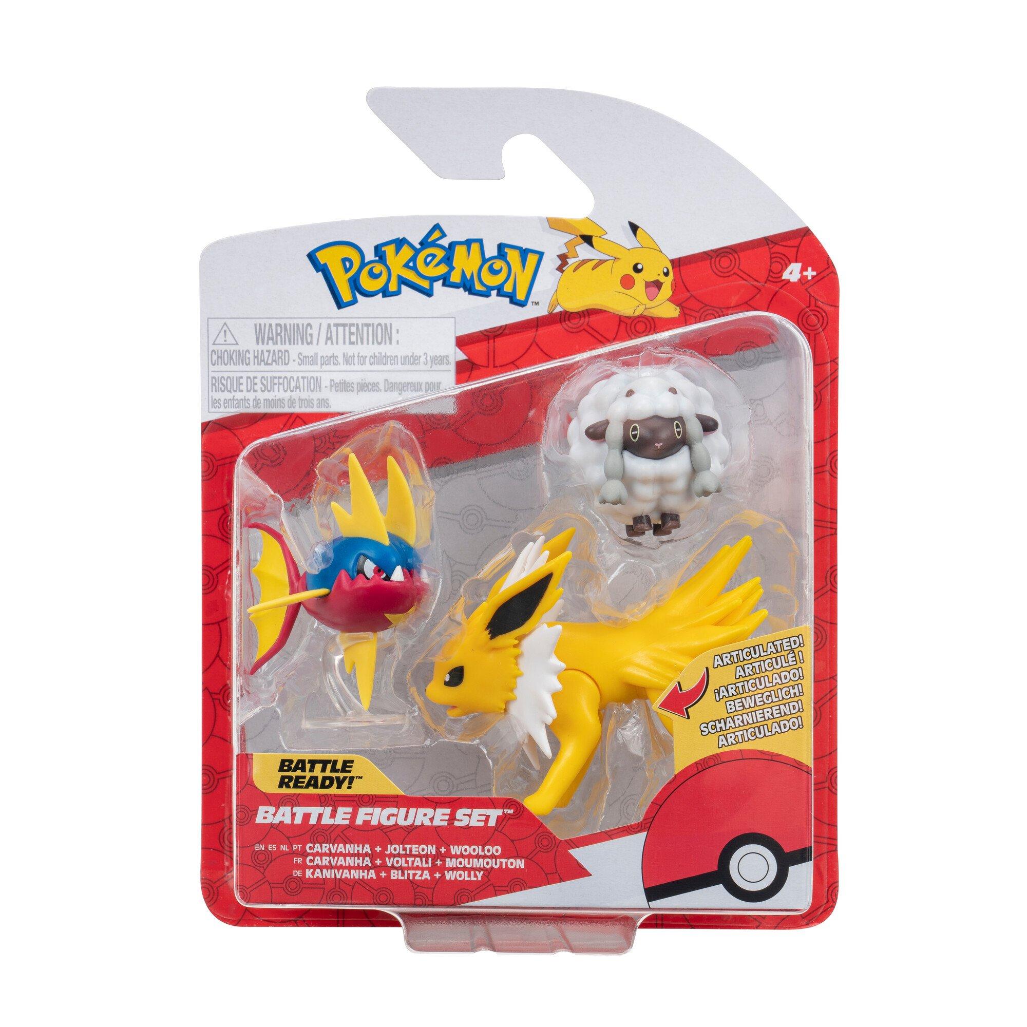 Pack c/ 3 Bonecos Pokémon Battle Figure Set - Jazwares