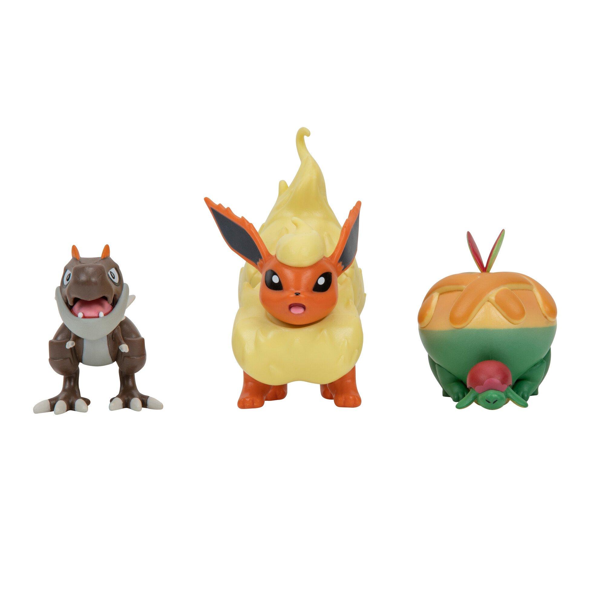 Jazwares Pokemon Battle Figure Set 3-Pack (Appltun, Tyrunt, and Flareon)