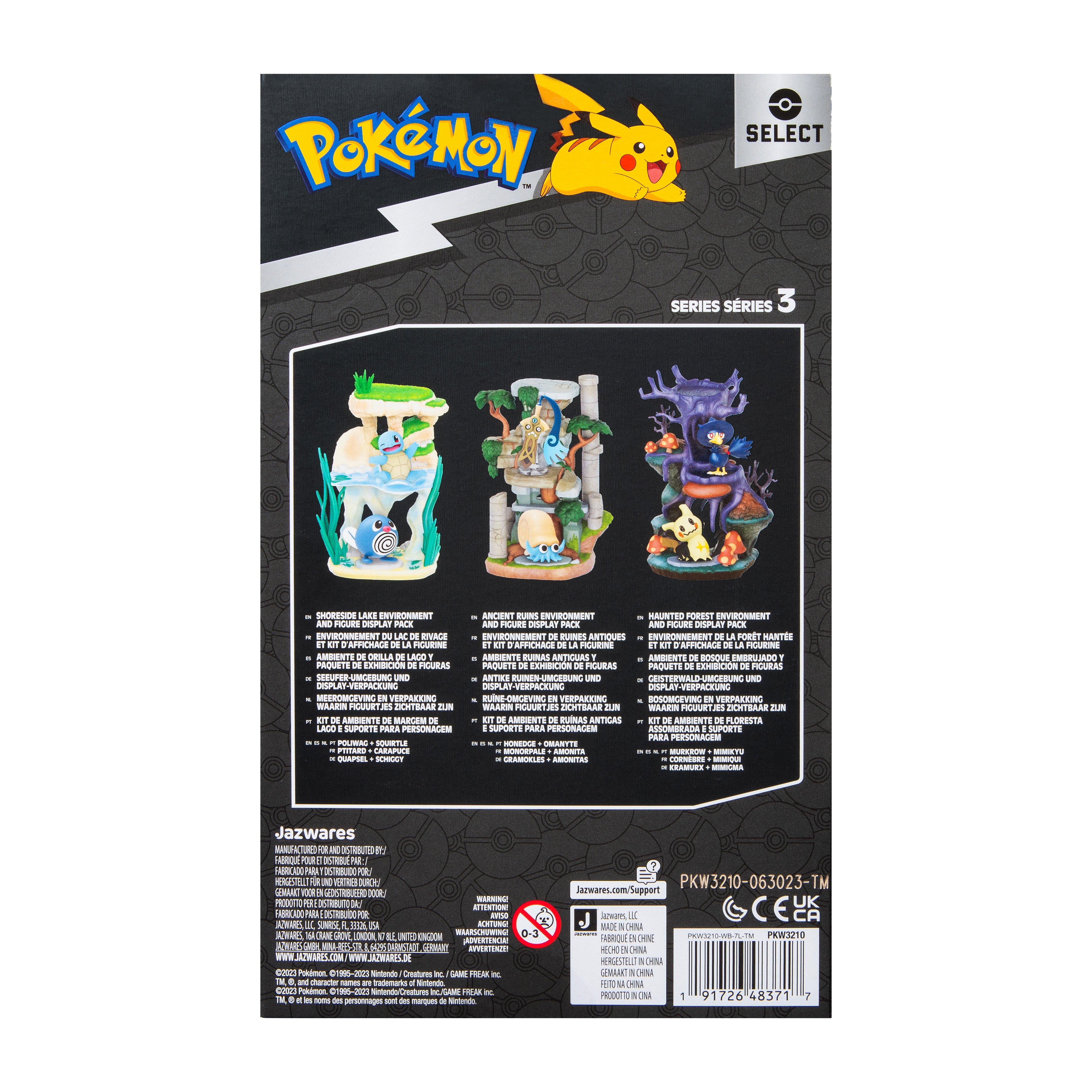 Jazwares Pokemon Select Ancient Ruins Environment Play Set with Honedge and Omanyte
