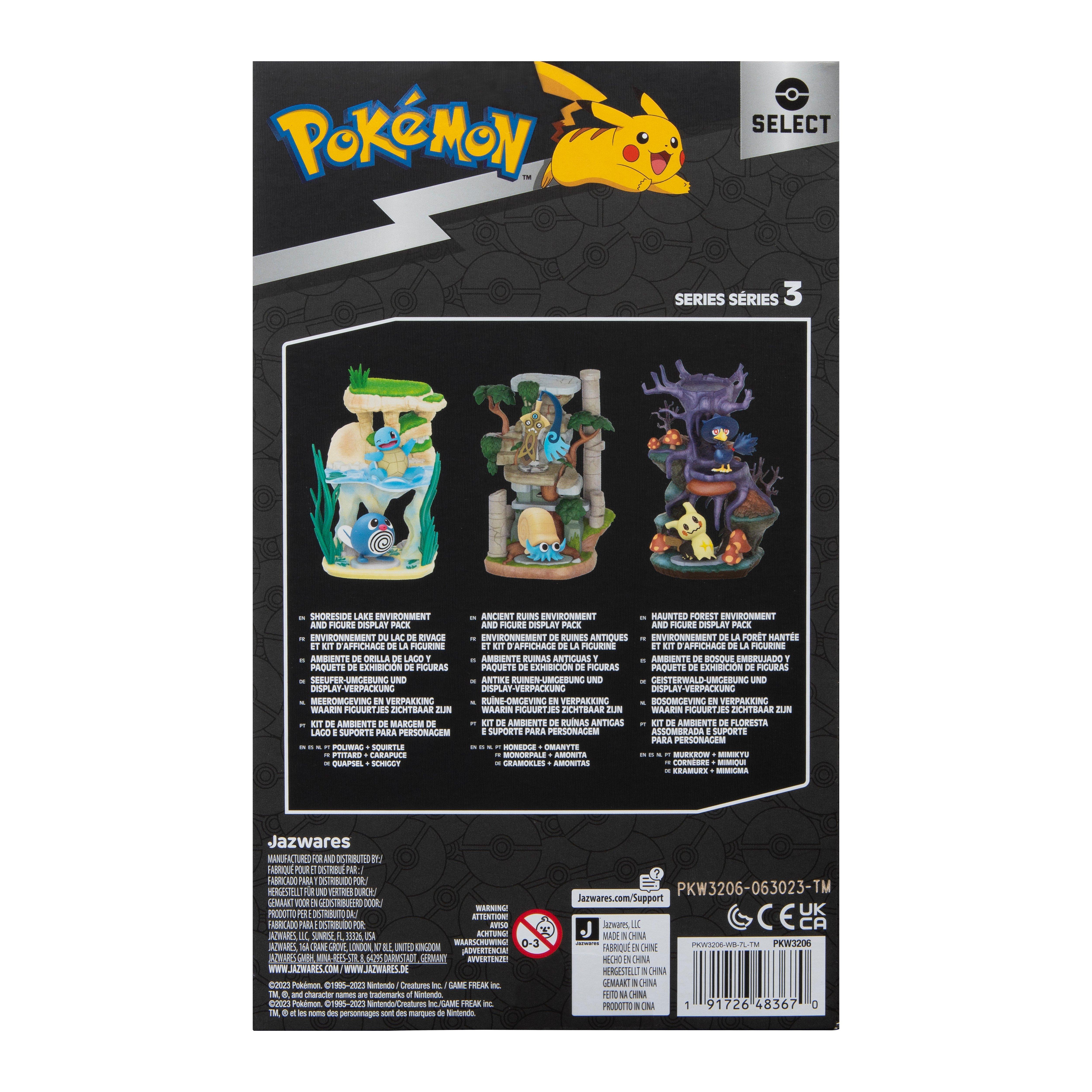 Jazwares Pokemon Select Shoreside Lake Environment Play Set with Poliwag and Squirtle