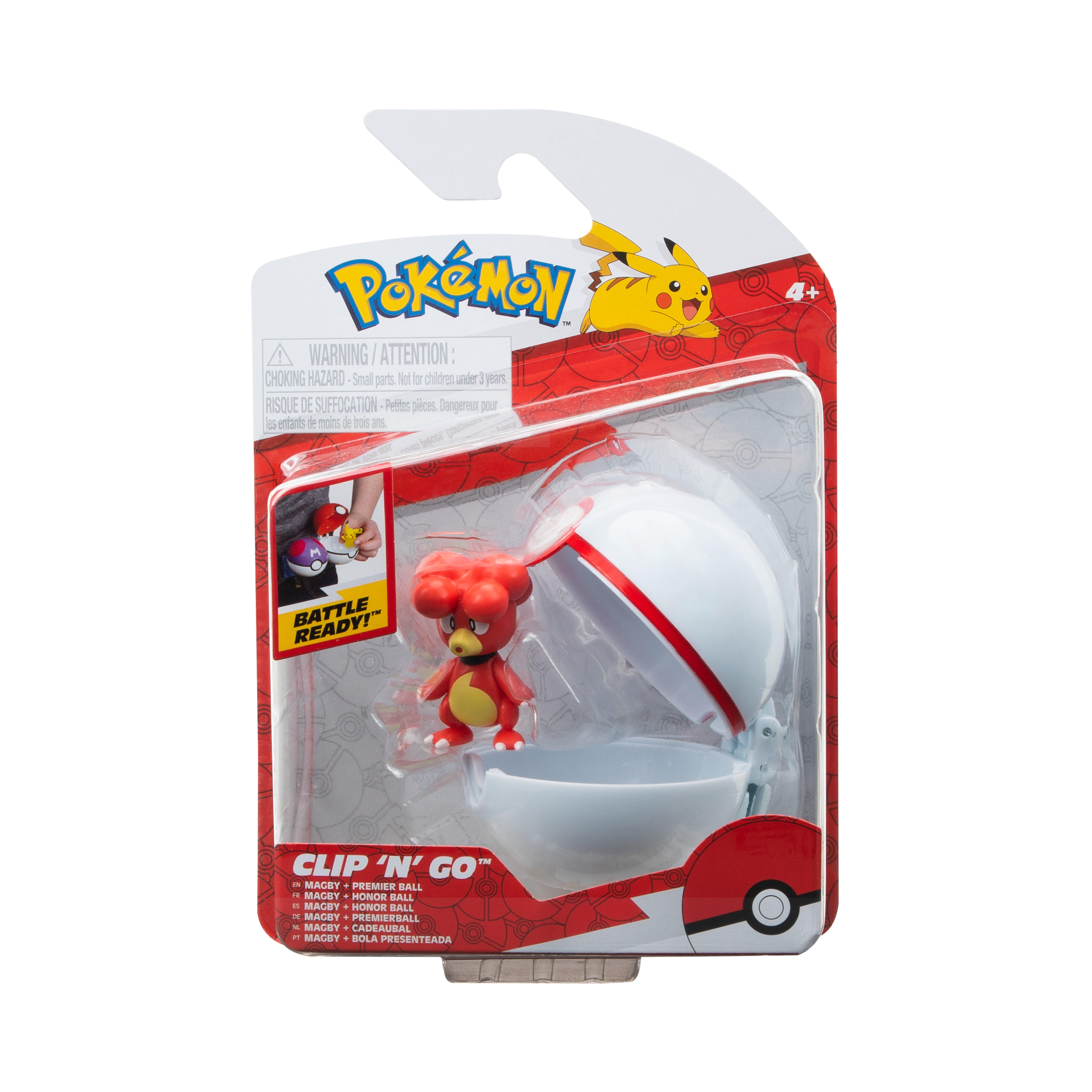 Jazwares Pokemon Clip N Go Magby and Premier Ball