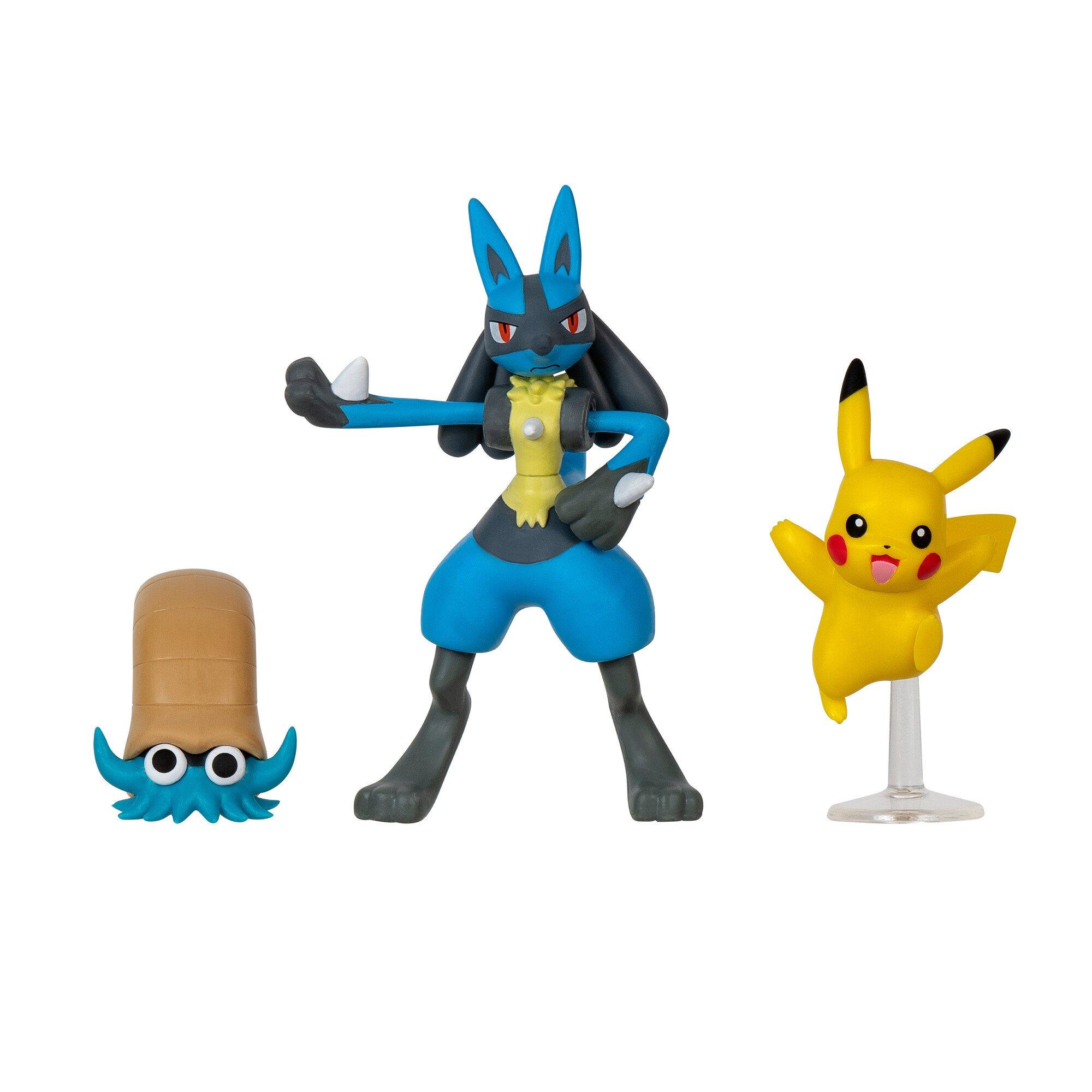 Jazwares Pokemon Battle Figure Set 3-Pack (Omanyte, Pikachu, Lucario)