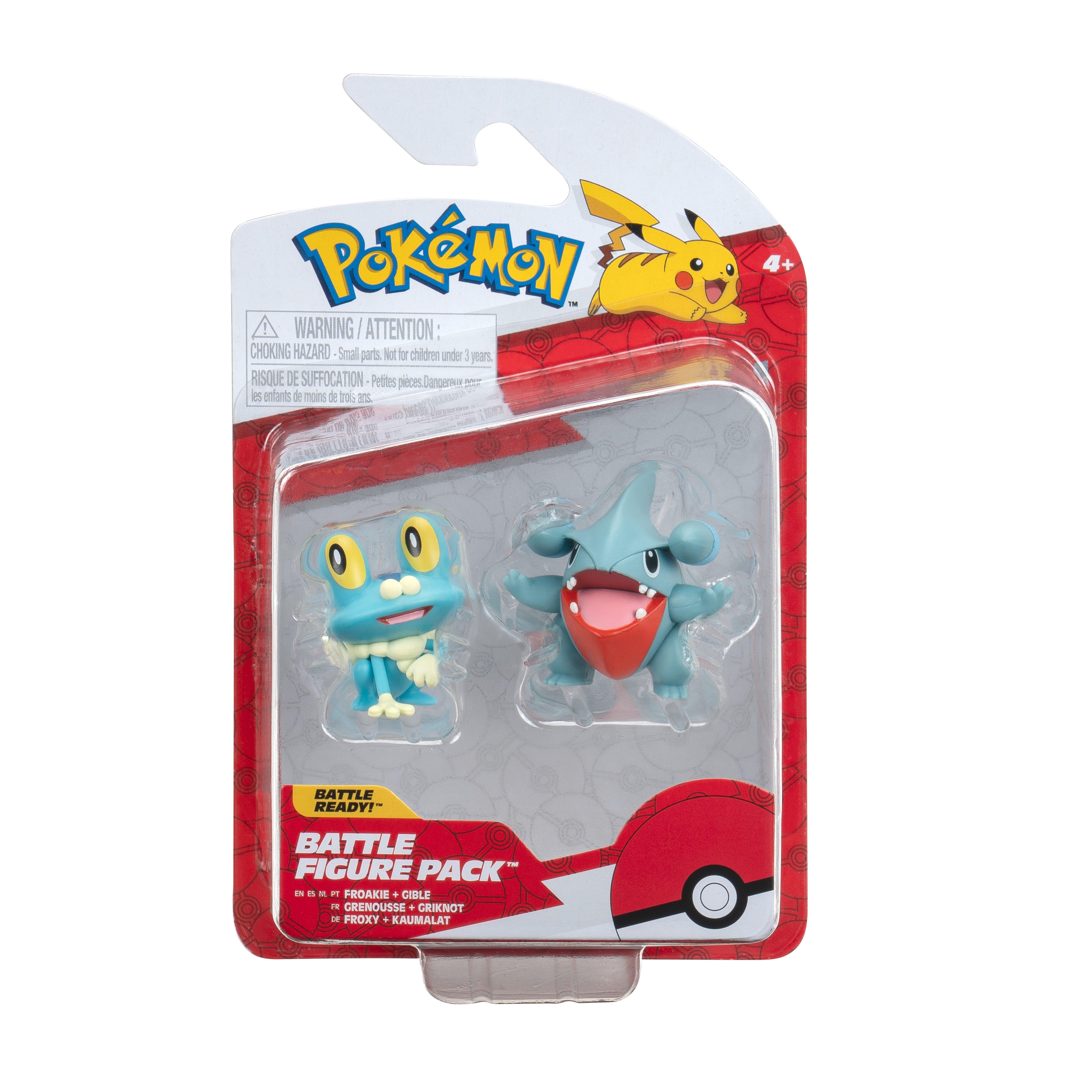 Jazwares Pokemon Gible and Froakie 2-in Battle Figure Set 2-Pack