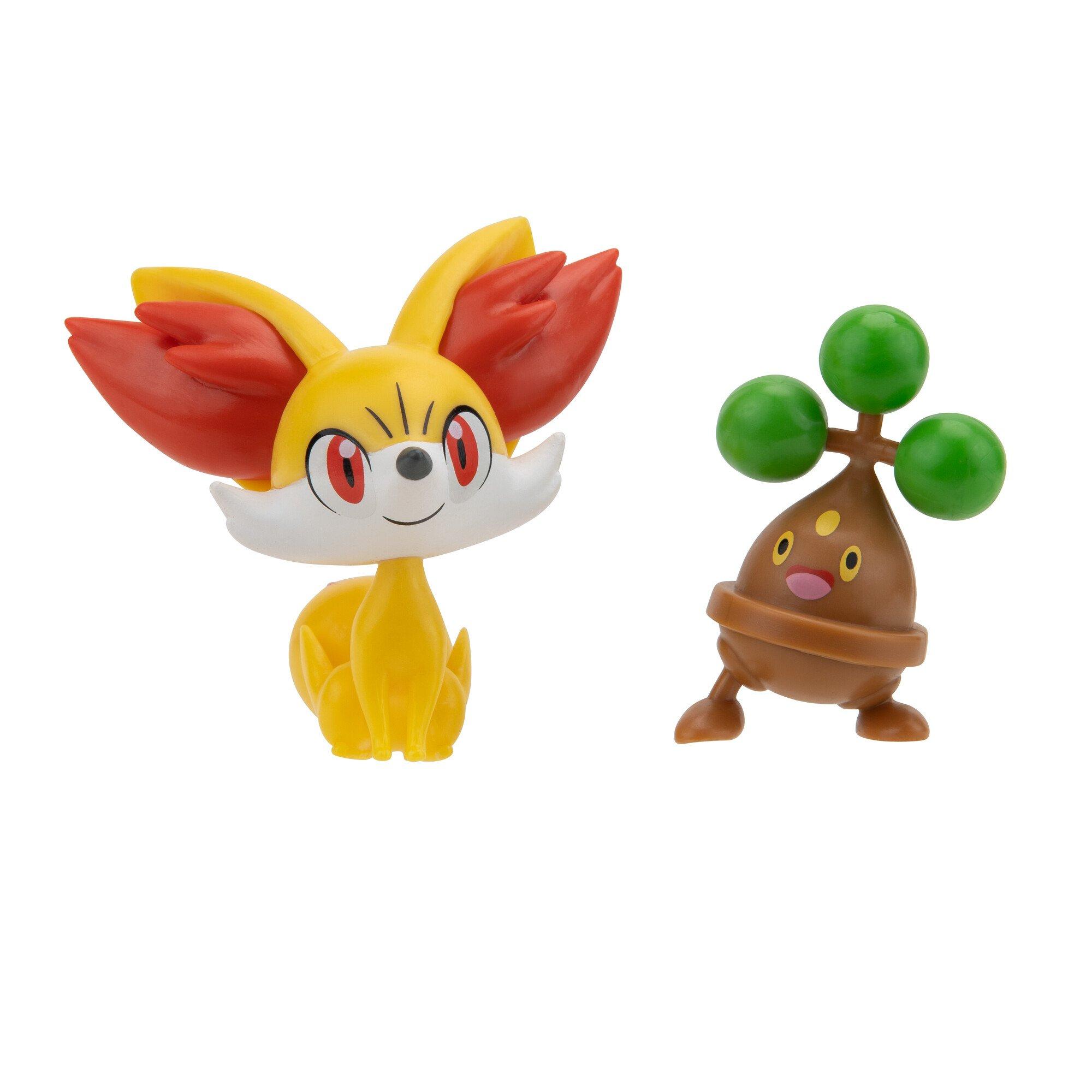 Jazwares Pokemon Fennekin and Bonsly 2-in Battle Figure Set 2-Pack