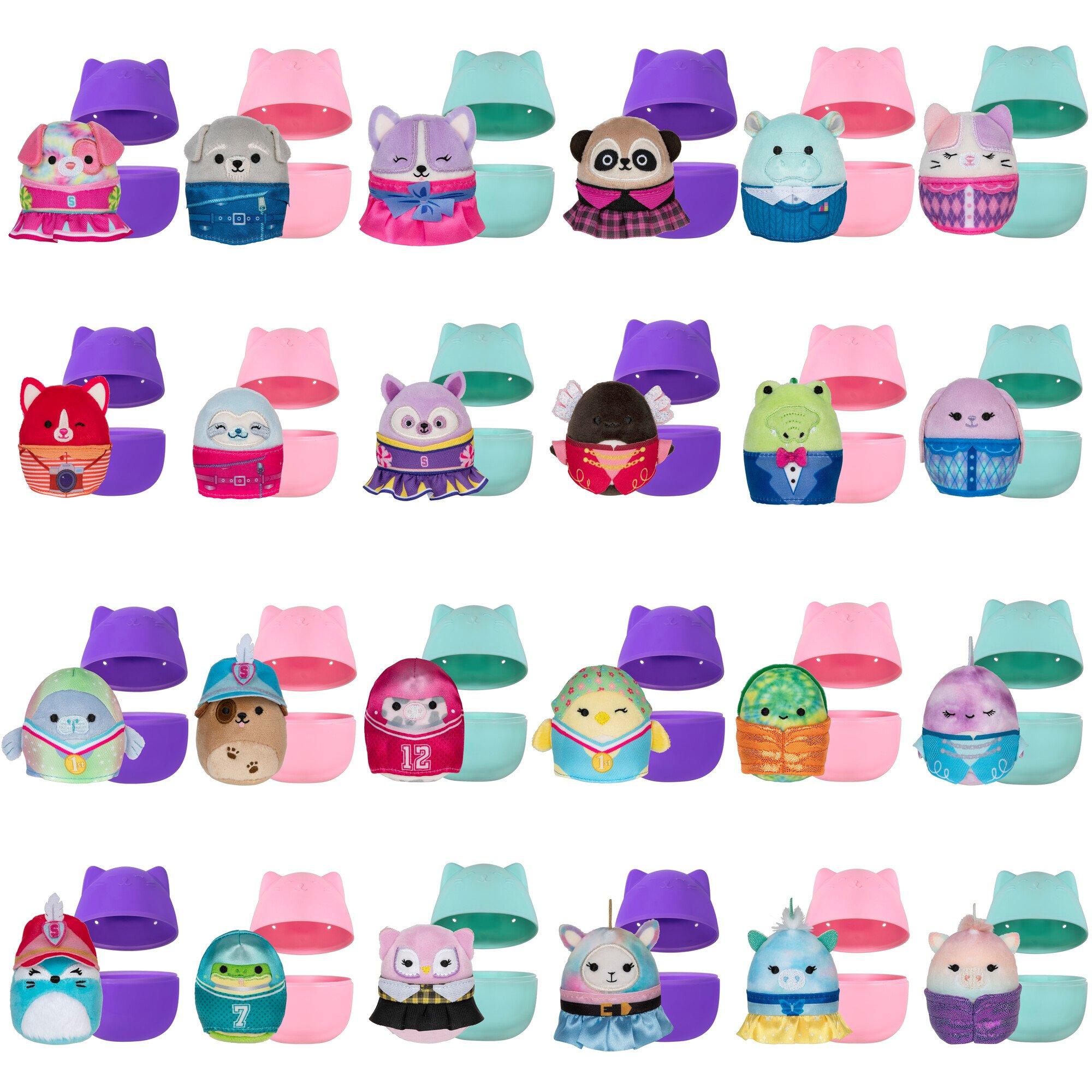 Squishmallows, Other, New Clear Glittery Squishville Display With Four 2  Squishville Squishmallows