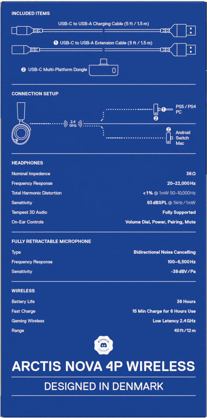 SteelSeries Arctis Nova 4p Wireless Gaming Headset for PC, Switch, Meta Quest 2, PlayStation