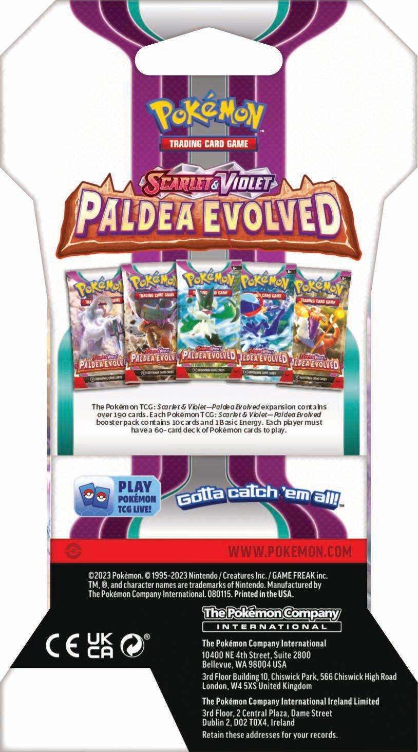 Pokemon Trading Card Game: Scarlet and Violet - Paldea Evolved Sleeved  Boosters (Styles May Vary)