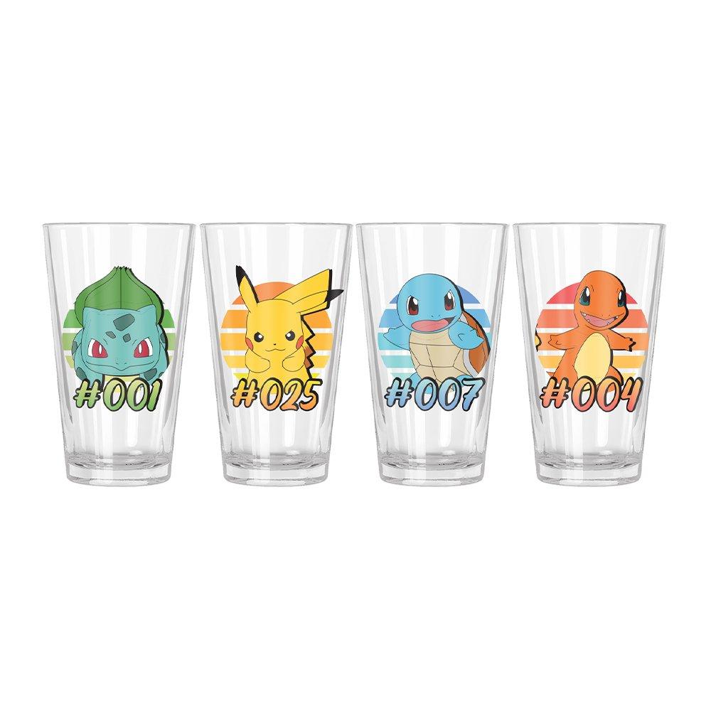 Pokemon Starter Gradients 16 oz. Pint Glass Set - 4-Pack