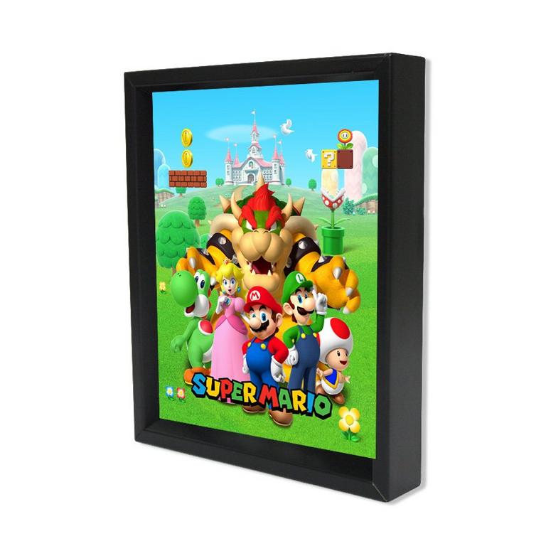 Super Mario - Mario and Friends 9-in x 11-in 3D Lenticular Shadow