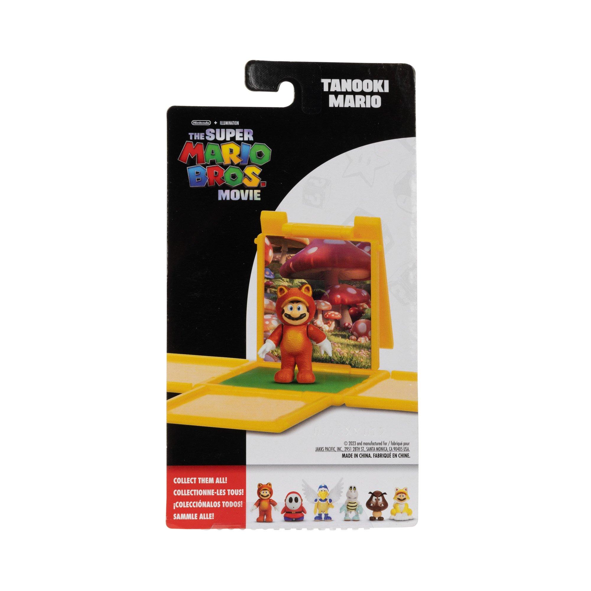  The Super Mario Bros. Movie - 5 Inch Action Figures Series 2 –  Tanooki Mario Figure with Leaf Accessory : Toys & Games