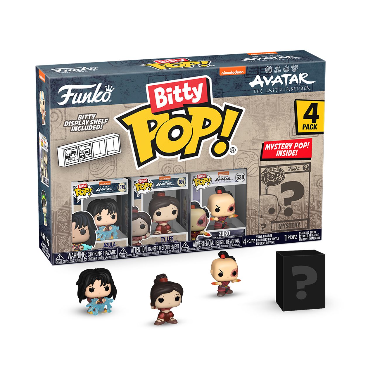 Funko Bitty POP! Avatar: The Last Airbender Vinyl Figure Set 4-Pack (Azula, Ty Lee, Zuko and Mystery Pop!)