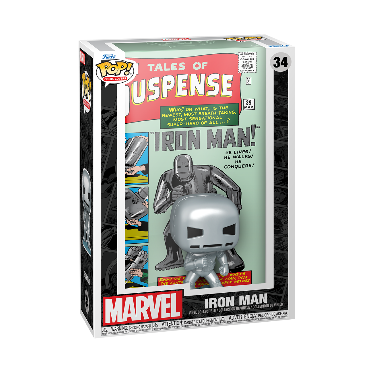 Funko POP Comic Cover Marvel Iron Man Tales of Suspense Issue 39 3.9 in Action Figure GameStop