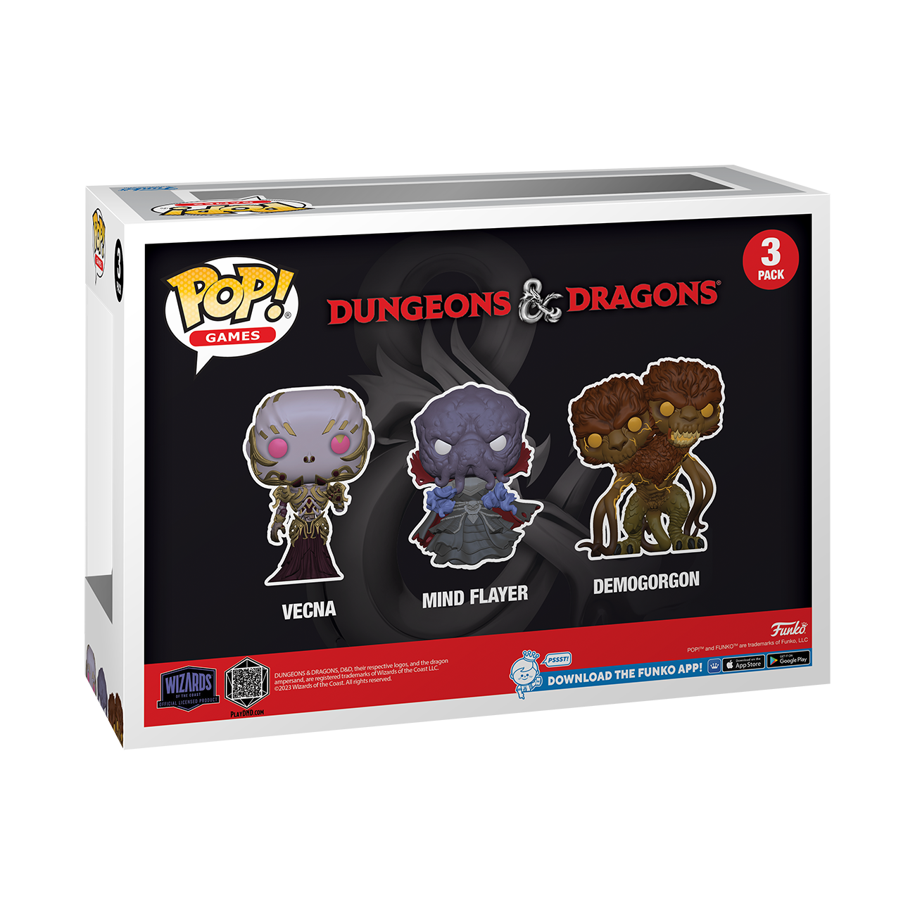 Funko POP! Dungeons and Dragons Vecna, Mind Flayer, Demogorgon Vinyl Figure 3-Pack GameStop Exclusive