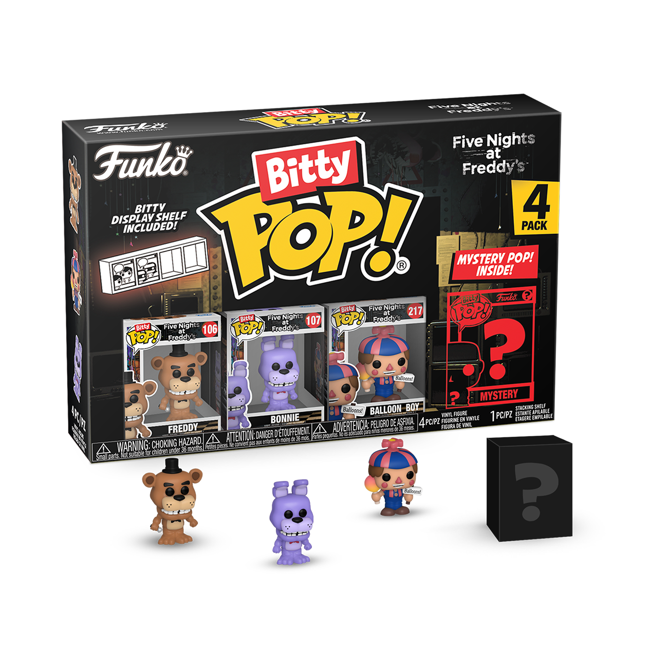 Funko Bitty POP! Five Nights at Freddy's 0.9-in Vinyl Figure Set 4-Pack  (Freddy, Bonnie, Balloon Boy, Mystery Pop!)