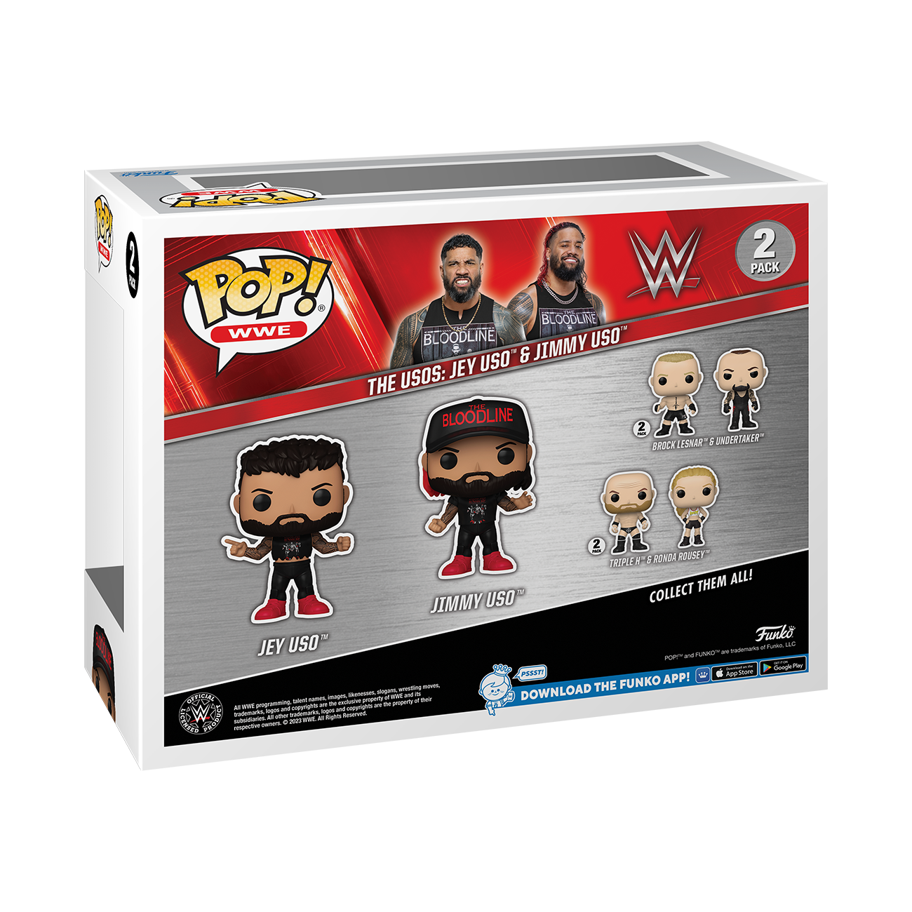 Funko POP! WWE Jey Uso and Jimmy Uso 4-in Vinyl Figure Set 2-Pack