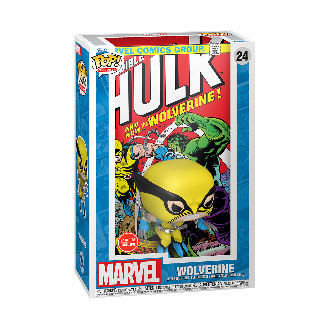 Funko POP! Comic Cover: X-Men Wolverine (The Incredible Hulk Comic no. 181)  3.8-in Vinyl Figure GameStop Exclusive