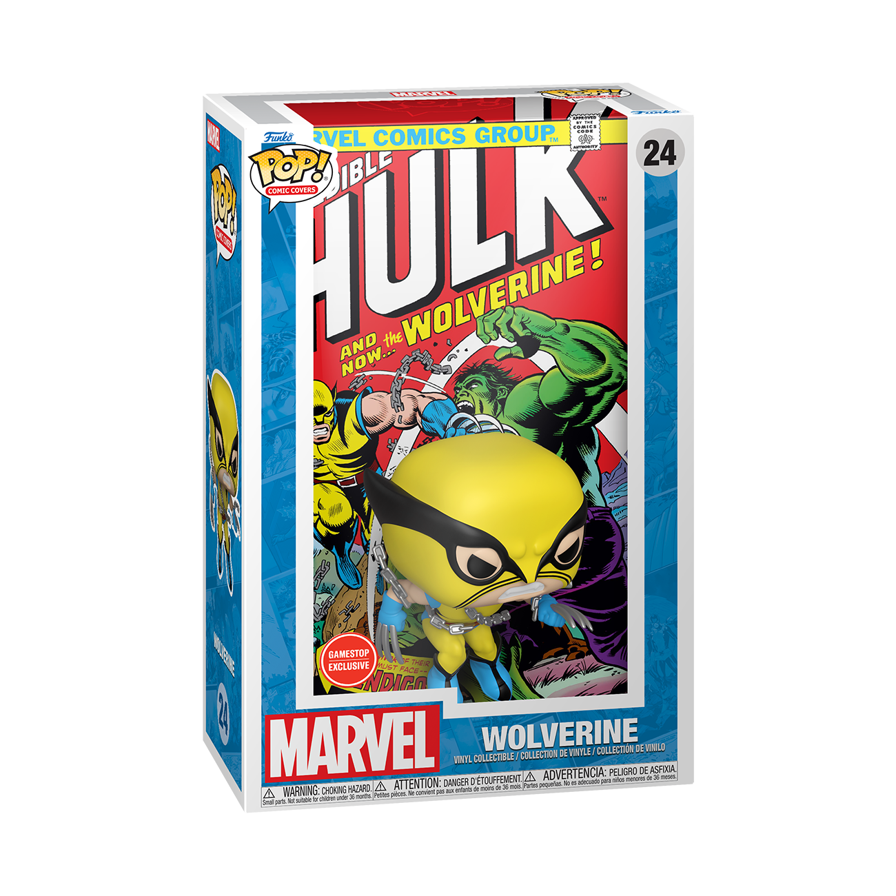 Funko POP! Comic Cover: X-Men Wolverine (The Incredible Hulk Comic no. 181) 3.8-in Vinyl Figure GameStop Exclusive