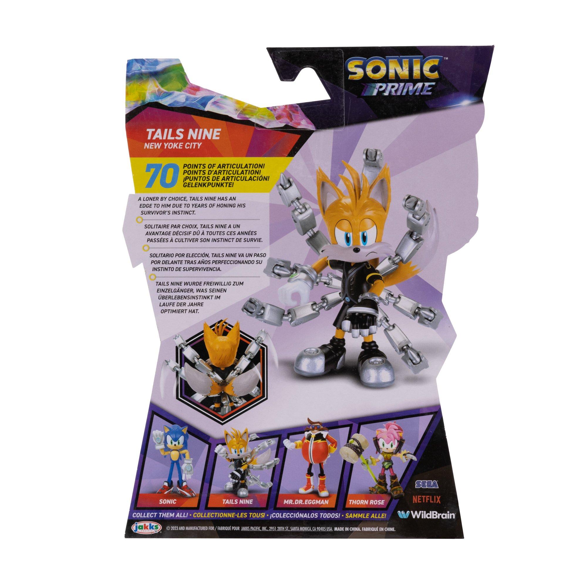 Boneco Figure Sonic Prime Netflix Articulado Tails Nine