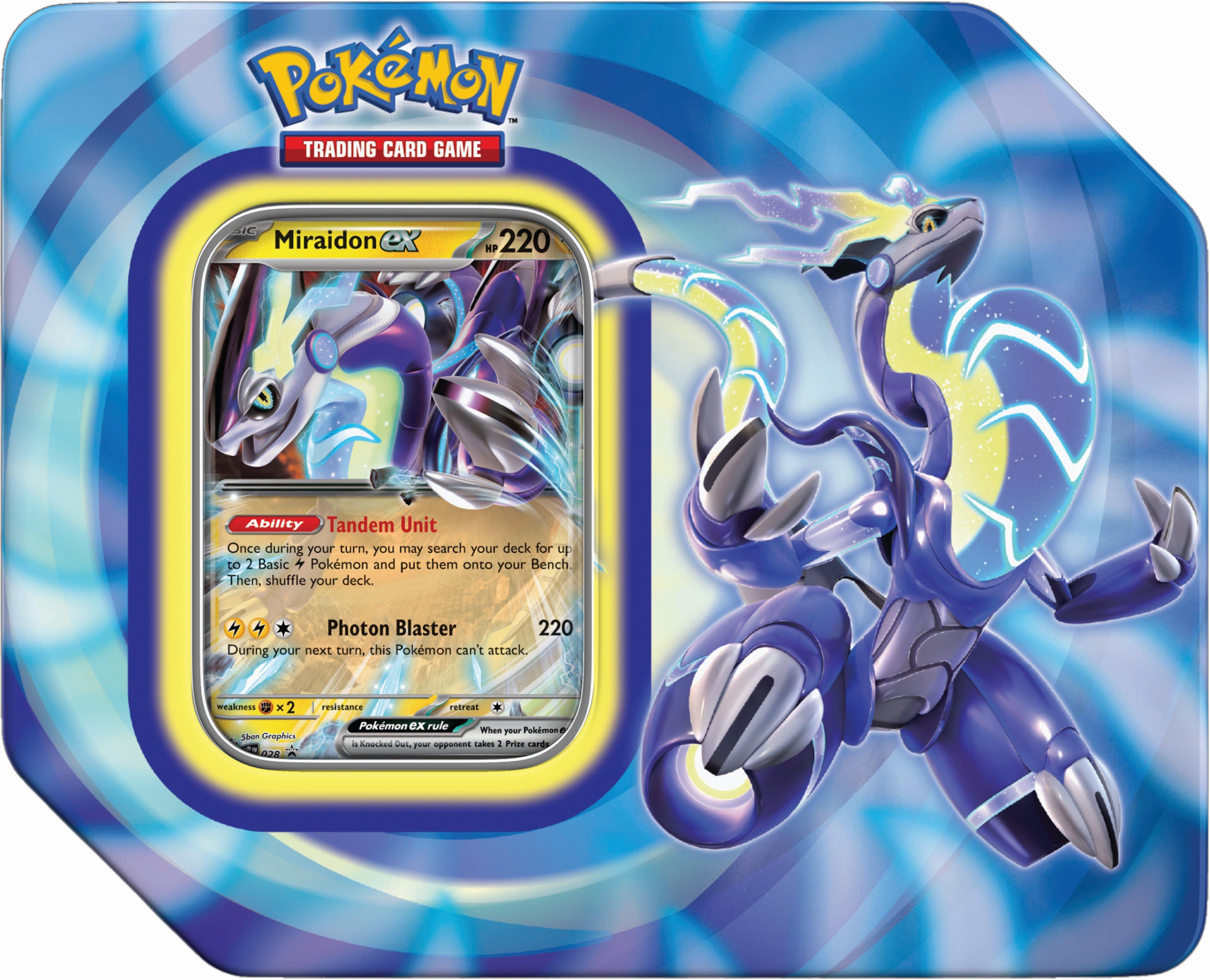 Pokemon Trading Card Game: Paldea Legends Koraidon ex OR Miraidon ex Tin (Styles May Vary