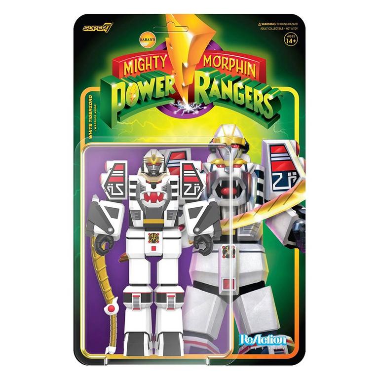 Super7 Mighty Morphin Power Rangers ReAction White TigerZord (Warrior Mode) 6-in Action Figure