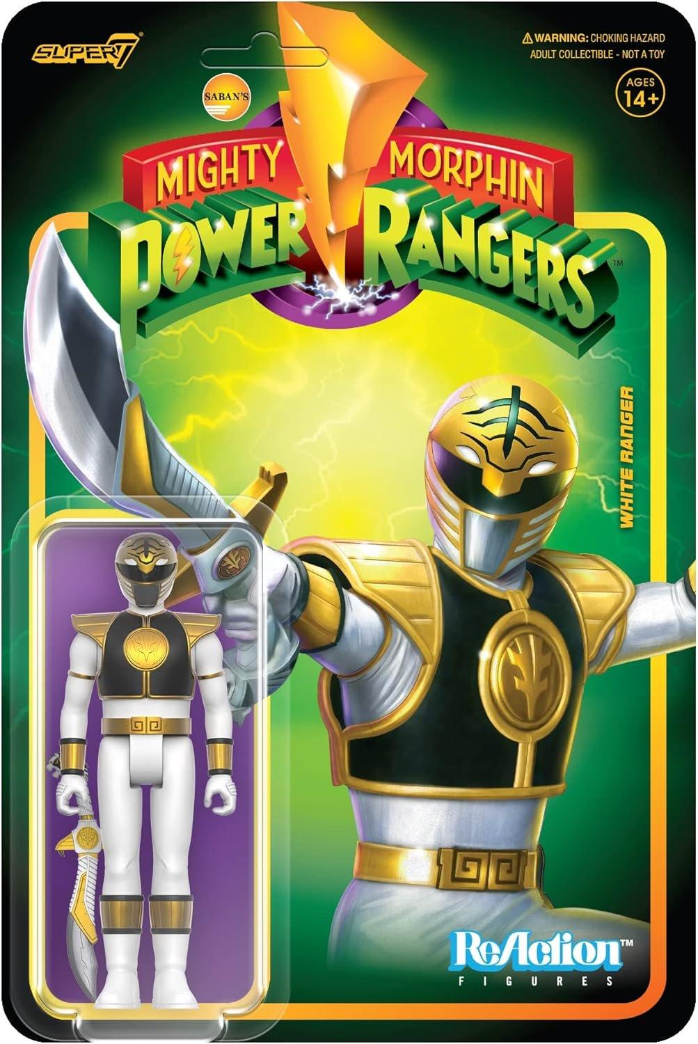 Super7 Mighty Morphin Power Rangers ReAction White Range 3.75-in Action Figure