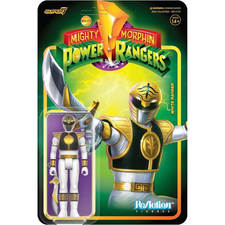 Super7 Mighty Morphin Power Rangers ReAction White Range 3.75-in Action Figure