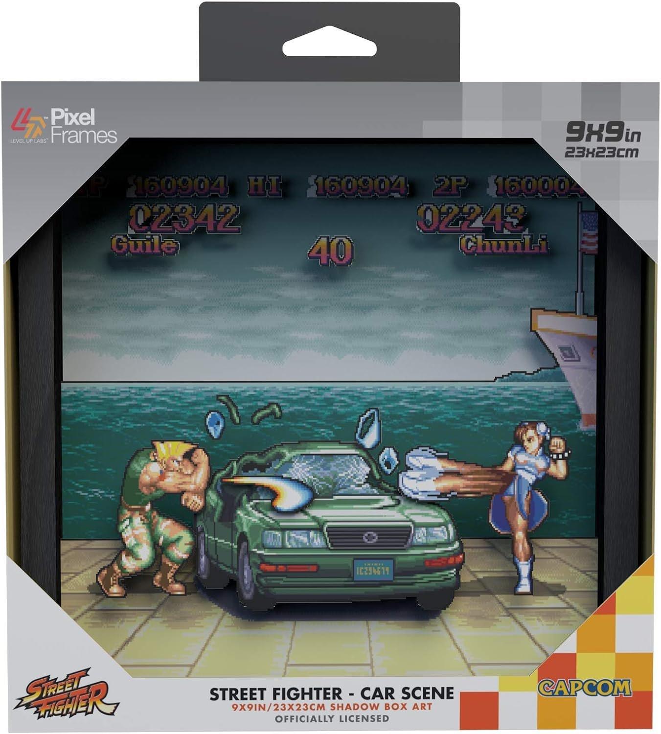Innex Pixel Frames Street Fighter II Car Scene 3D Shadow Box Framed Decor Wall Art
