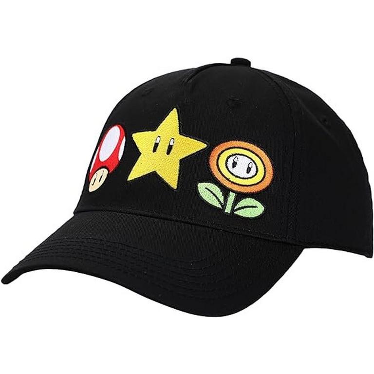 Super Mario Brothers Power-Ups Black Traditional Adjustable Hat