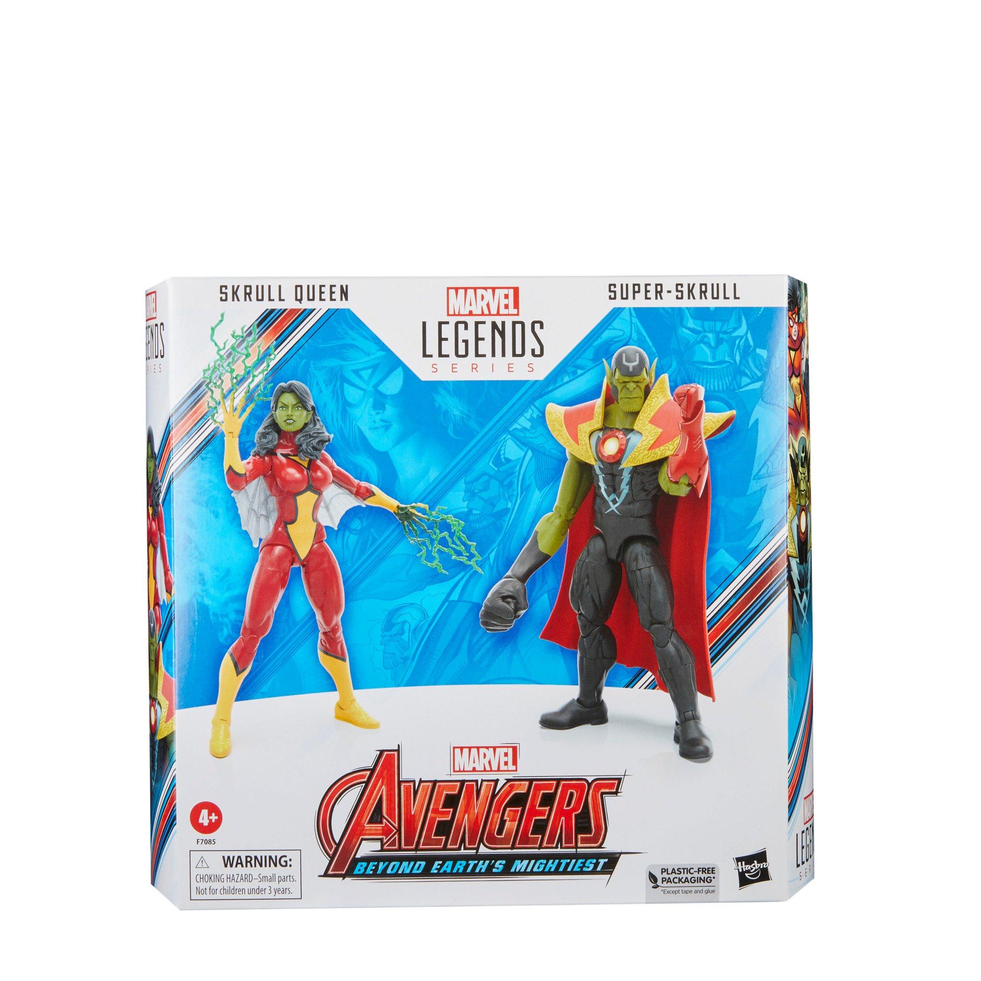 Hasbro Marvel Legends Series Marvel Avengers Beyond Earth's Mightiest Skrull Queen and Super-Skrull 6-in Action Figure Set 2-Pack
