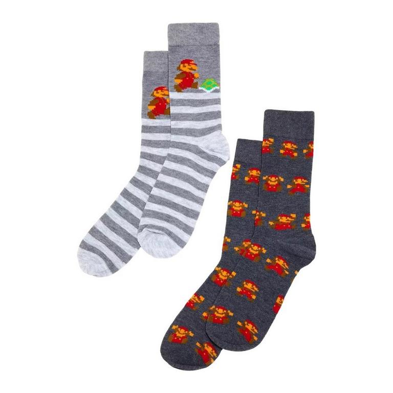 Mario Retro 8-Bit Crew Socks 2-Pack