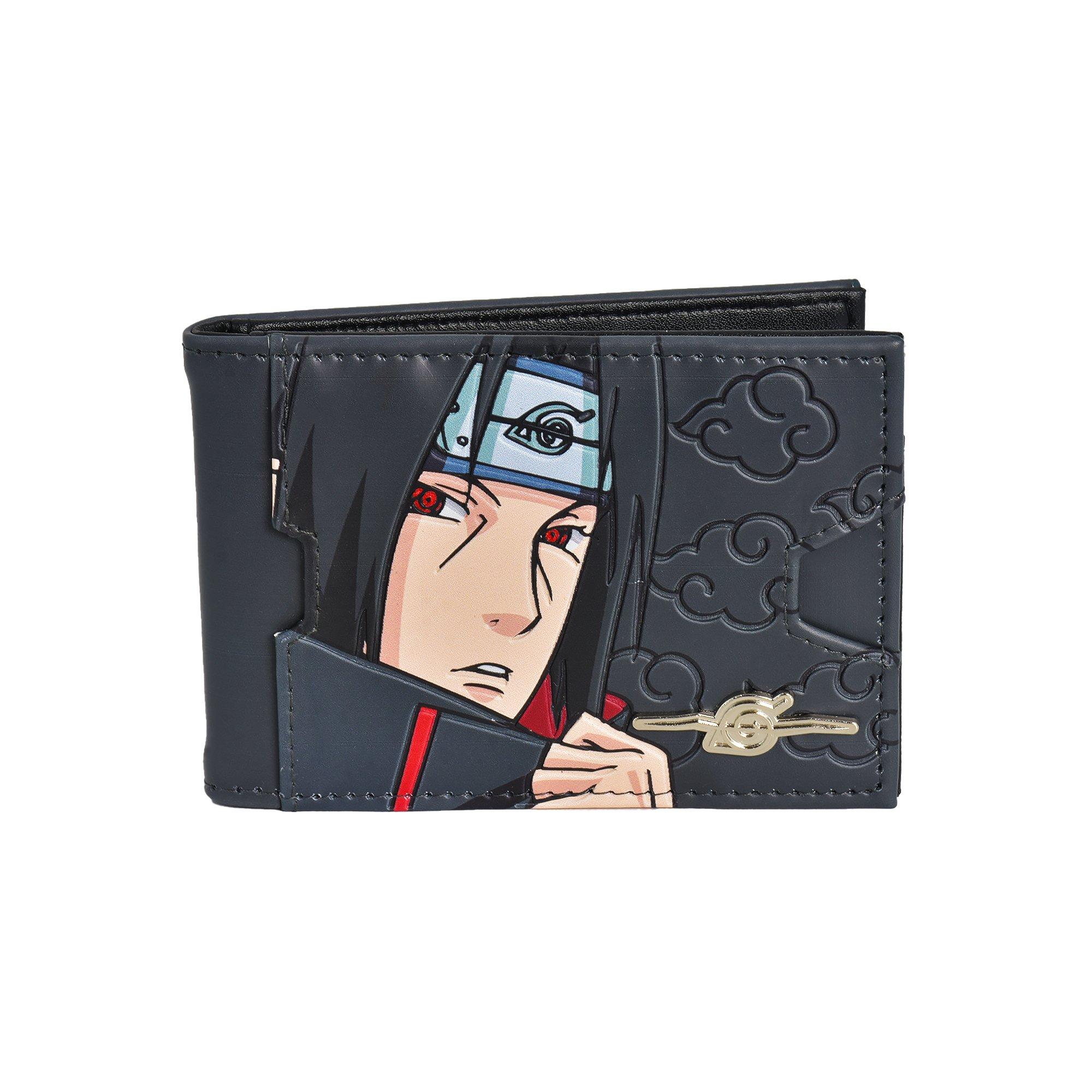Naruto Itachi Face Metal Symbol Bi-Fold Wallet with Money Clip, VIZ Media