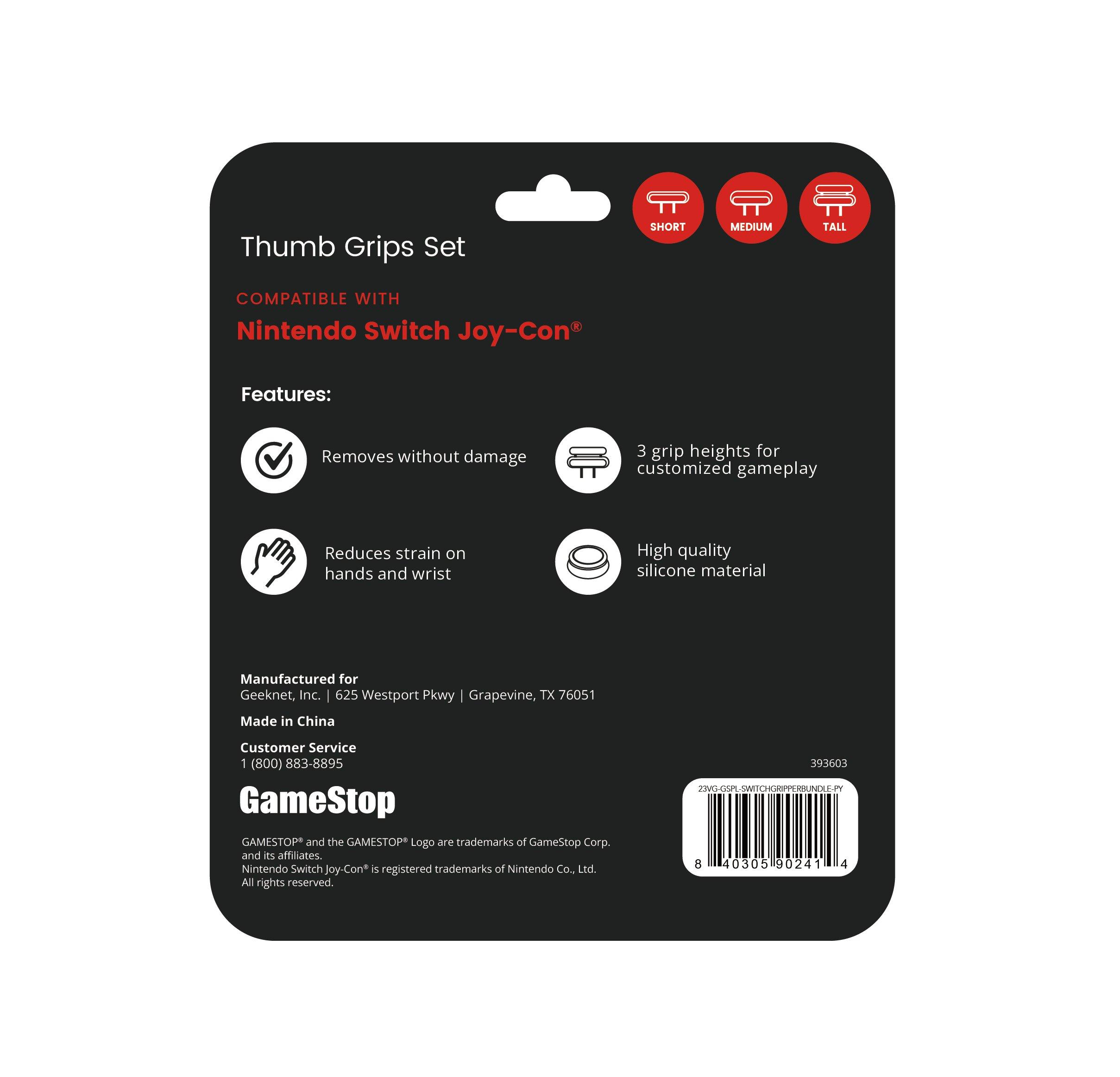 GameStop Thumb Grip Set for Nintendo Switch Joy-Cons - Pink and Yellow