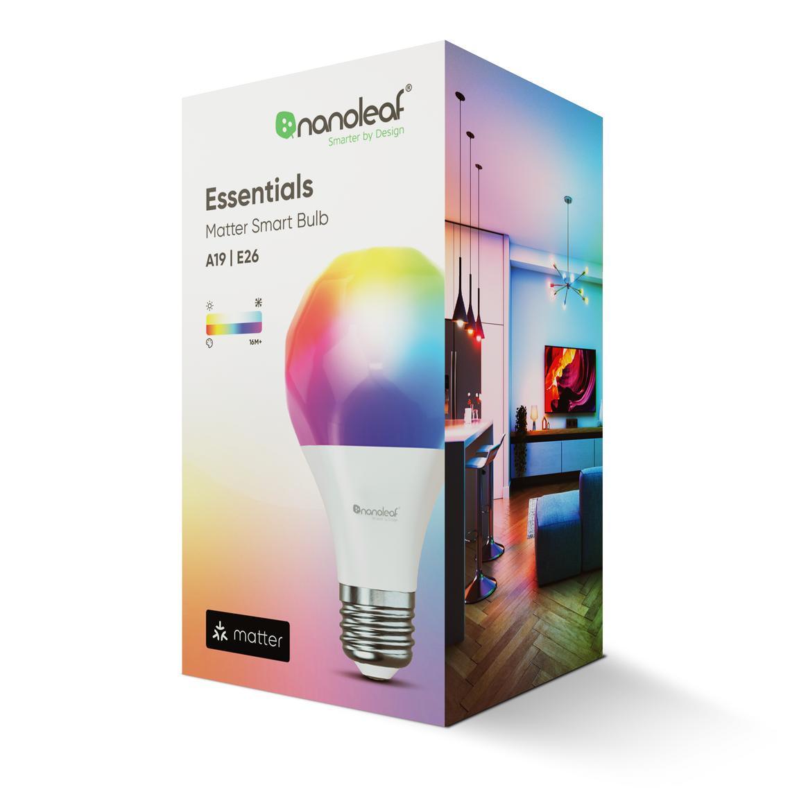 Nanoleaf Essentials Matter A19 - E26 Smart Bulb 3-Pack
